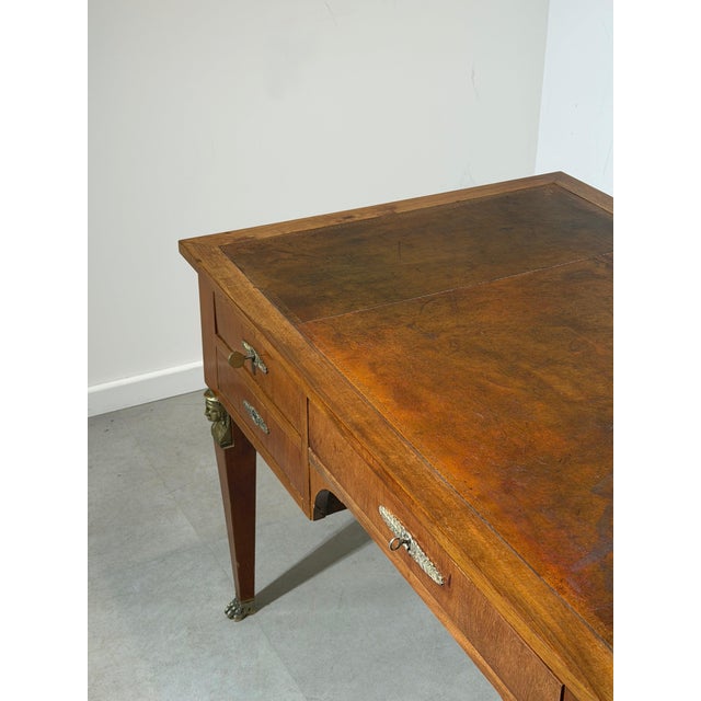 Traditional Empire French Executive Desk with Leather Top For Sale - Image 3 of 9