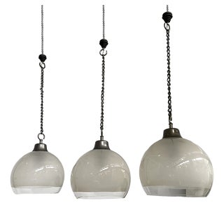 Mid-Century Modern Italian LS10 Pendant Lights attributed to Luigi Caccia Dominioni for Azucena,, 1960s, Set of 3 For Sale