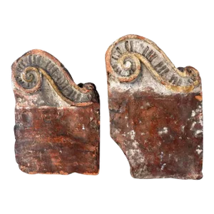 Early English Chatsworth House Cast Terracotta Architectural Brackets - a Pair