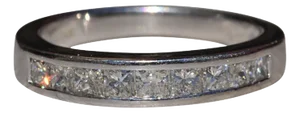 The Tiger Deux: White Gold Princess Cut Natural Diamond Band
