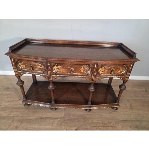Antique Oak Console or Serving Table For Sale - Image 4 of 10