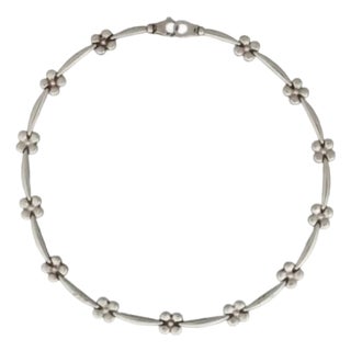 1970s Italian Sterling Daisy Collar Necklace For Sale