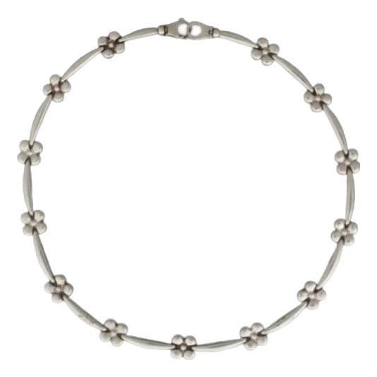 1970s Italian Sterling Daisy Collar Necklace For Sale