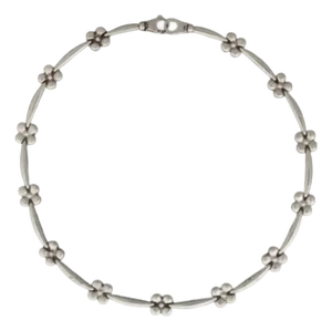 1970s Italian Sterling Daisy Collar Necklace