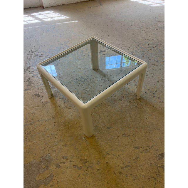 Square Coffee Table in White Glass by Peter Ghyczy for Horn Collection For Sale - Image 6 of 11