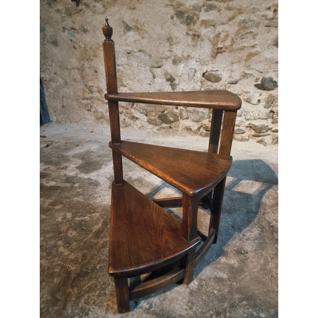 Mid-Century English Oak Library Step, 1960s For Sale - Image 6 of 16
