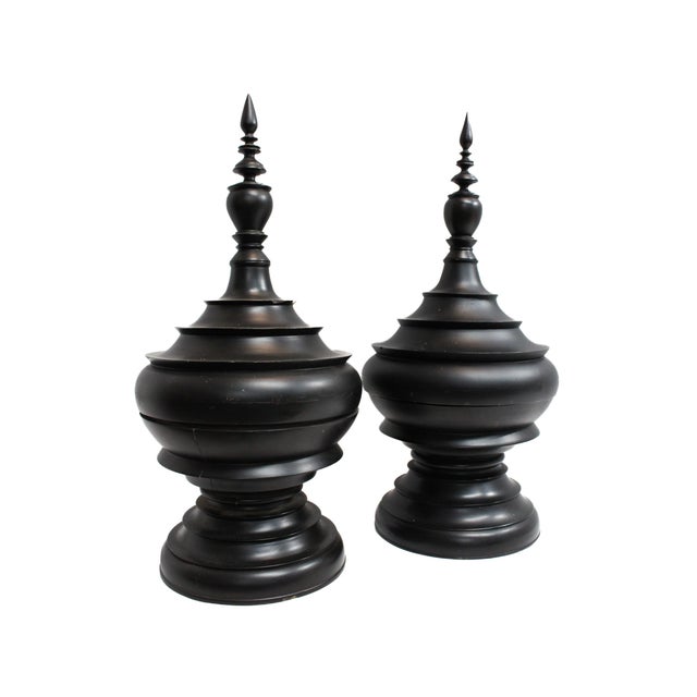 Wood Burmese Black Lacquer Offering Vessel "Hsunok" For Sale - Image 7 of 10