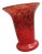 Scottish Orange Art Glass Vase with Gilt Aventurines from Vasart, 1950s For Sale