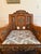Exceptional hand-carved solid teak wood set of 4 armchairs imported from Thailand in 2001. This striking 4 set features...