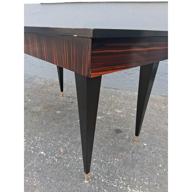 Brown 1960's French Art Deco Style Exotic Macassar Ebony Writing Desk For Sale - Image 8 of 12