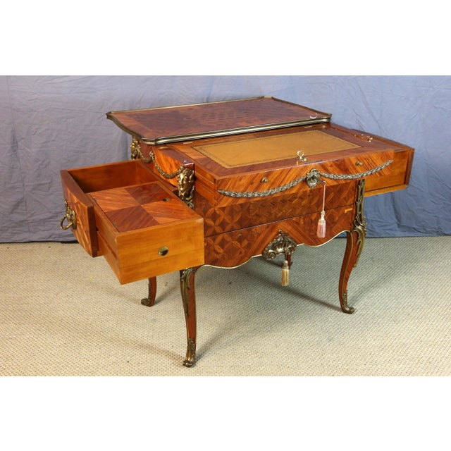 Brown Chest of Drawers with Dressing Table after Leleu, 1990s For Sale - Image 8 of 14