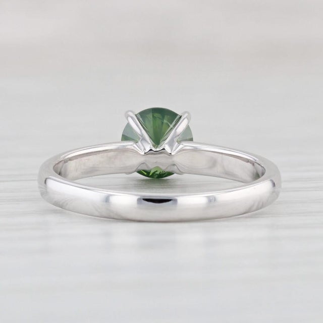 0.95ct Green Diamond Ring 14k White Gold Size 7 Round Solitaire For Sale In Greensboro - Image 6 of 8