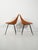 Set of six "Medea" chairs designed by Vittorio Nobili for Tagliabue Fratelli, with a curved mahogany shell and metal...