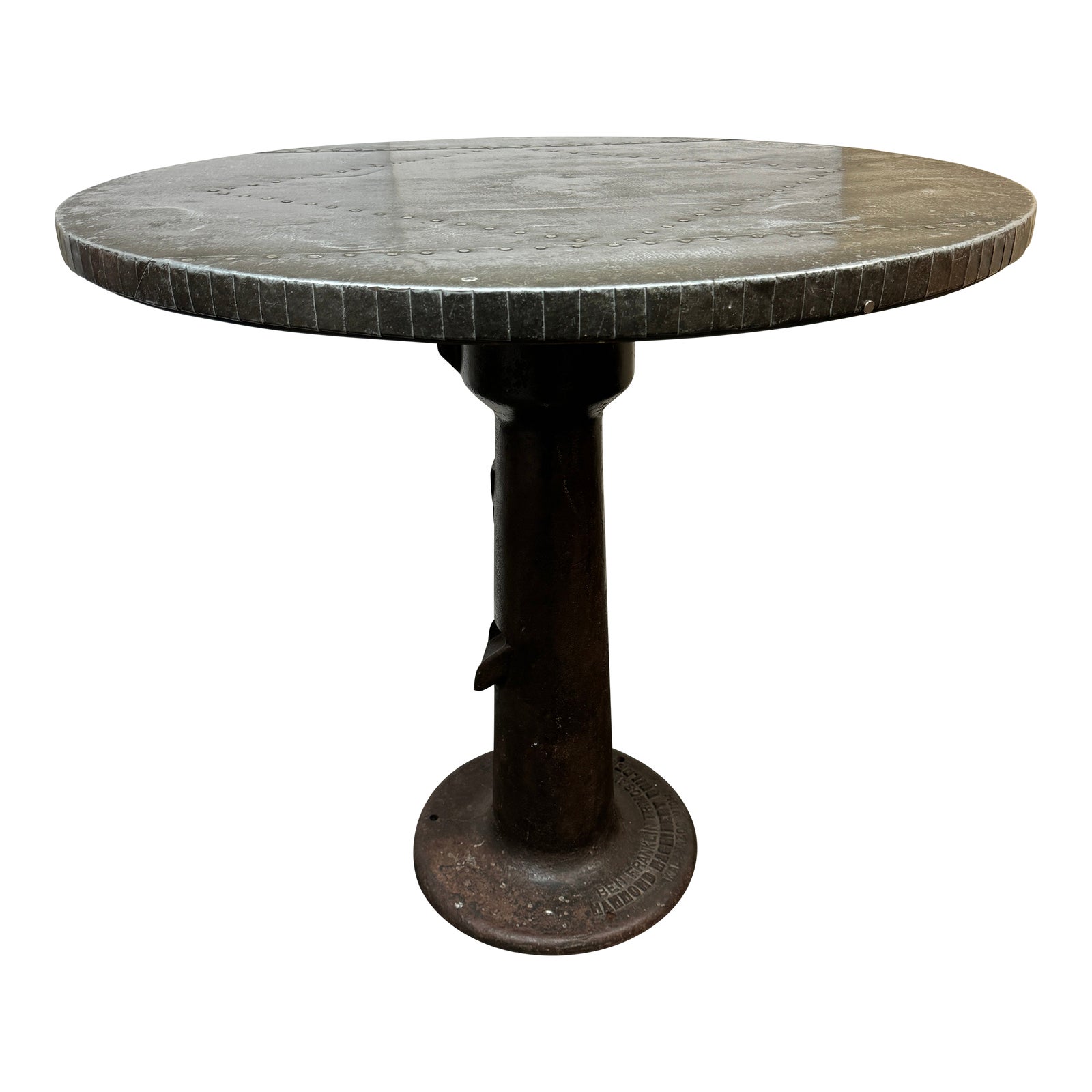 Custom Industrial Zinc Top Bar Height Table Chairish