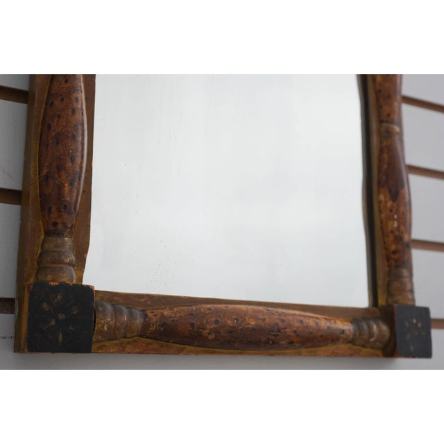 Brown Antique Reverse Painted Hanging Wall Mirror For Sale - Image 8 of 10