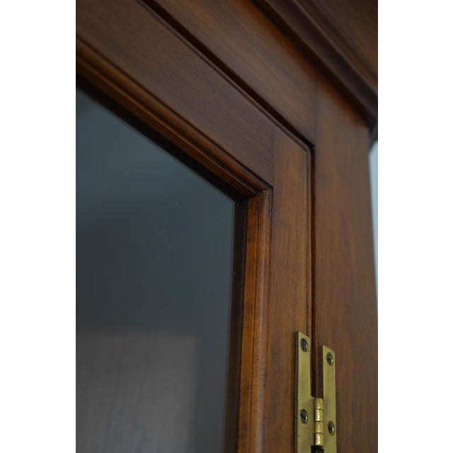 Henkel Harris Cherry Lighted Curio Corner Cabinet For Sale - Image 12 of 18