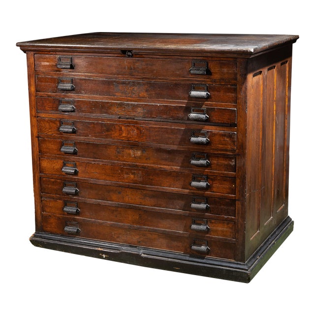 Antique Industrial Wooden Flat File Chairish