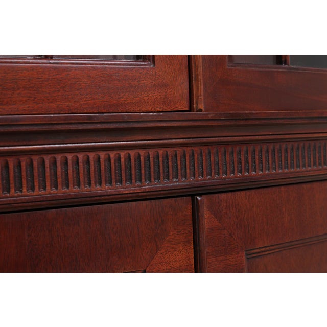 Baker Vintage Mahogany Bow Front China Cabinet For Sale - Image 13 of 16