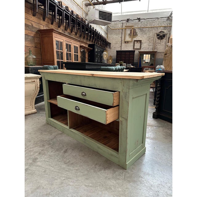 Green Early 20th Century Shop Counter For Sale - Image 8 of 11