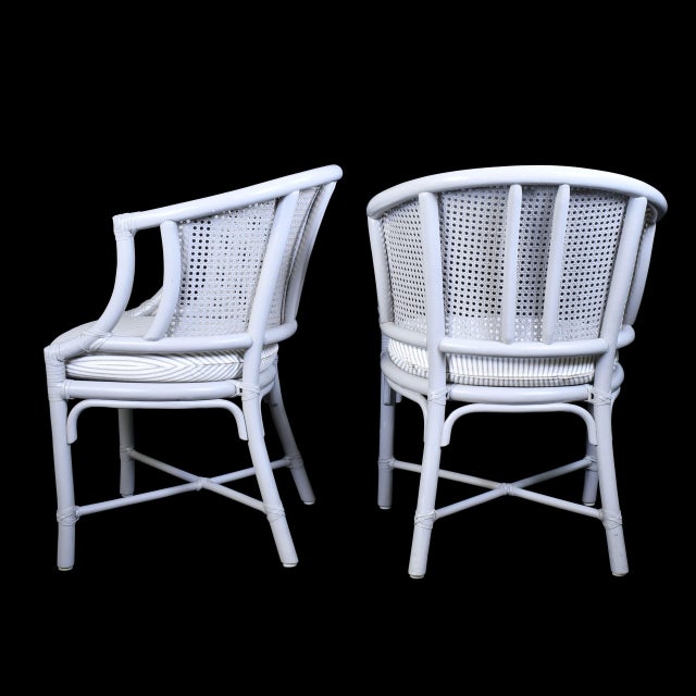 Wood Late 20th Century Set of 8 Rattan and Cane McGuire Dining Chairs – Hans Kaufeld Licensed Edition For Sale - Image 7 of 7
