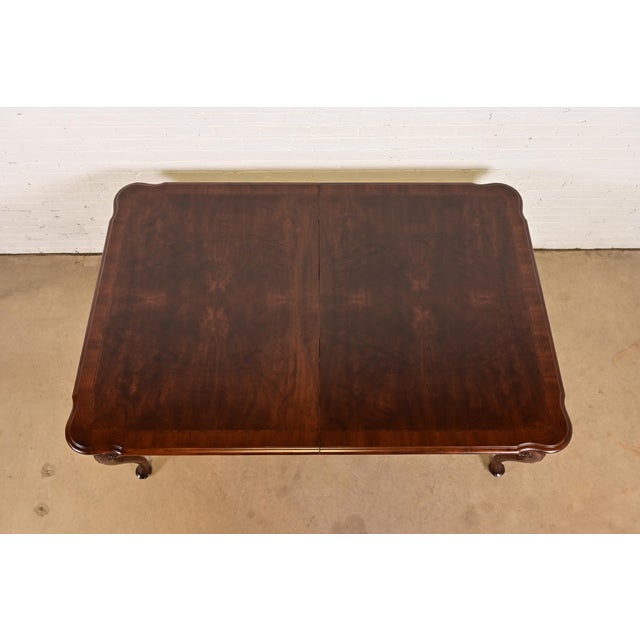 Saybolt Cleland Georgian Burled Walnut Monumental Extension Dining Table, Newly Refinished For Sale - Image 10 of 12