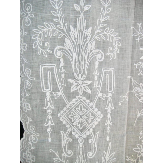 Textile Napoleon III Sheer Curtain Embroidered Panel Early 18 Hundreds For Sale - Image 7 of 10