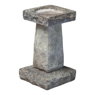 English Garden Stone Square Bird Bath For Sale