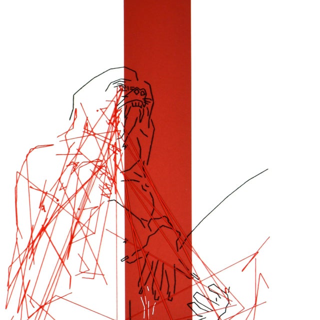 Cotton sewn on paper