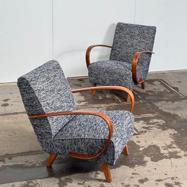 Czechoslovakian Art Deco Type C Armchairs by Jindřich Halabala for Up Závody, 1930s, Set of 2 For Sale - Image 16 of 16