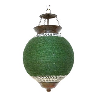 Meadow Beaded Pendant Sphere Lantern For Sale