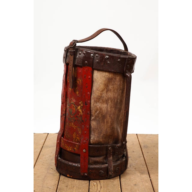 Antique 19th Century English Hand Painted Leather Umbrella Stand Chairish