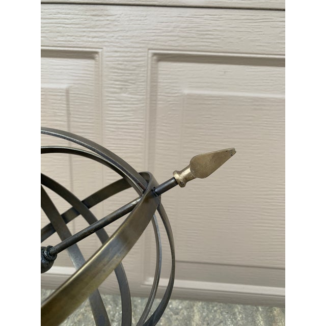 Late 20th Century French Country Brass Garden Armillary Sundial For Sale - Image 4 of 11