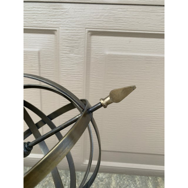 Vintage Brass Armillary Sphere Sundial Garden Ornament, English Country Style For Sale - Image 4 of 11