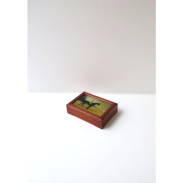 American Horse and Rider Equestrian Decorative Jewelry Box For Sale - Image 3 of 9