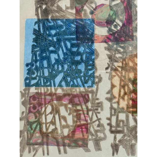 1980s Ruth Leaf Signed Woodblock Print "Towers Series B" For Sale - Image 10 of 10