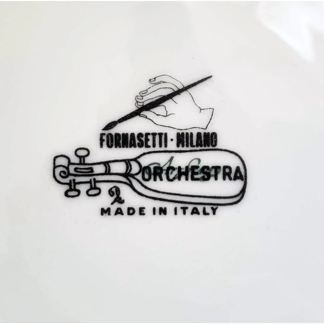 Piero Fornasetti Porcelain Orchestra Pattern Plates With Musical Instruments, Set of 15, Circa 1980 For Sale - Image 9 of 13