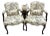 Early 20th Century Louis XV Style French Toile Arm Chairs (2) With Matching Pillows For Sale
