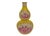 An elegant pair of double-gourd porcelain vases mounted as candlesticks, each decorated with finely hand-painted scenes of...