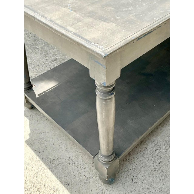 Rustic Monumental Vintage Rustic Wooden Farm Table For Sale - Image 3 of 12