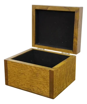 Vintage Walt D Richard Quartered Oak Felt Lined Trinket Keepsake Box 7"