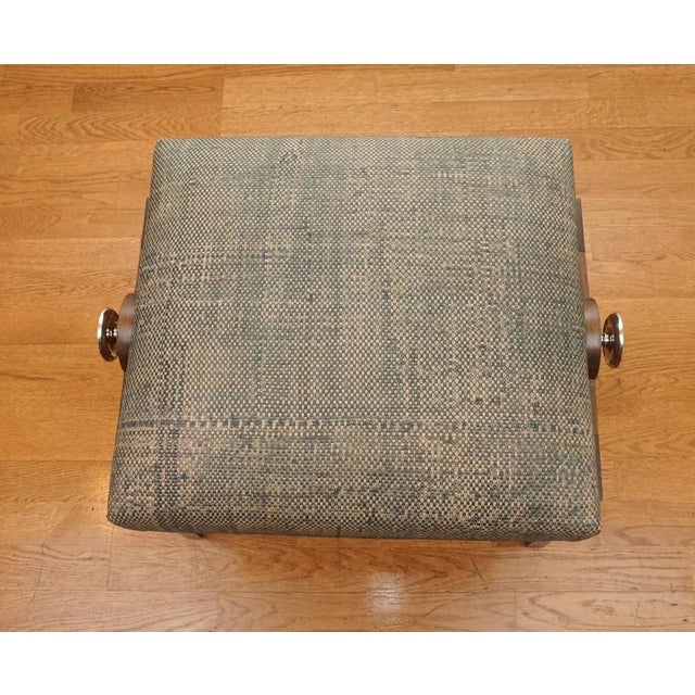 Modern Zanzibar Bench in Woven Leather For Sale - Image 3 of 7