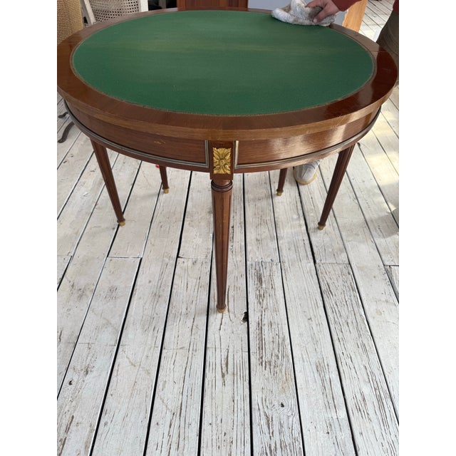 19th Century French Louis XVI Period Folding Demilune Console Table or Game Tables For Sale - Image 11 of 12
