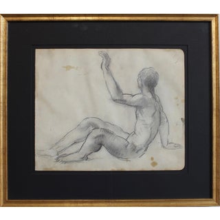 Guillaume Dulac, Study of Male Nude, 1920s, Mixed Media on Paper For Sale
