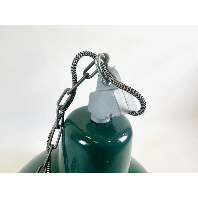 Large Mid-Century Green Fabric Pendant Lamp from Zaos, 1960s For Sale - Image 10 of 16