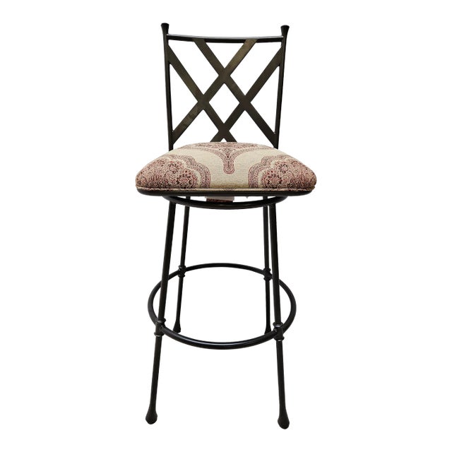 1990s Ethan Allen Biscayne Swivel Counter Bar Stool For Sale