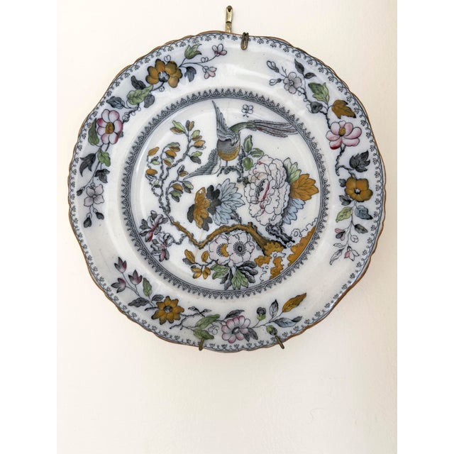 Early 20th Century Antique, Early. 20th Century Ashworth Bros Hanley England Ironstone Chinoiserie Bird and Flower Plate For Sale - Image 5 of 12
