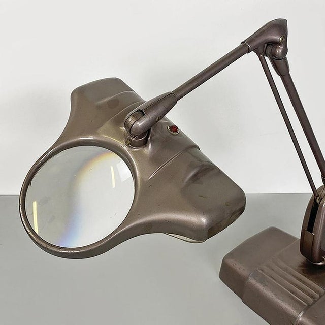 Gray American M270 Adjustable Lamp with Magnifying Glass from Dazor Floating Fixture, 1960s For Sale - Image 8 of 16