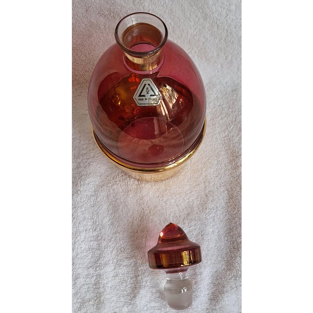 Art Deco Belgian Liqueur Carafe in Pink Tinted Glass, 1930s For Sale - Image 3 of 6