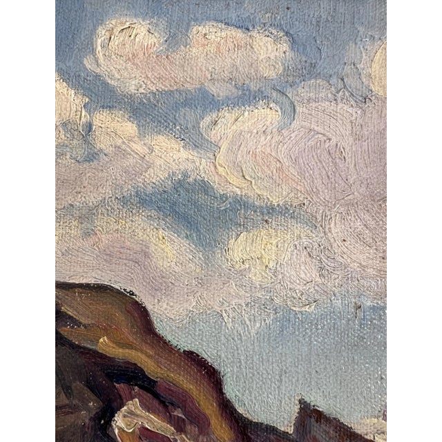 Victor Schütz, Paysage de montagnes enneigées et vue sur le Lac, 1937, Oil on Canvas, Framed For Sale - Image 8 of 13