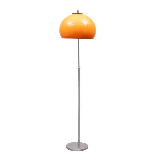 Orange Adjustable Arc Floor Lamp from Gioffredo Reggiani, Italy, 1970s For Sale - Image 8 of 15